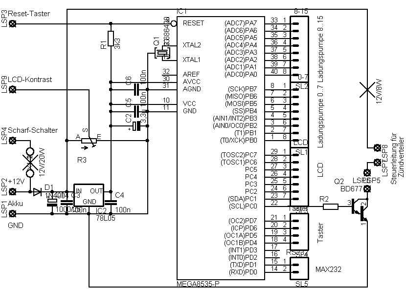 AVR-Beschaltung Z/uuml;nduhr